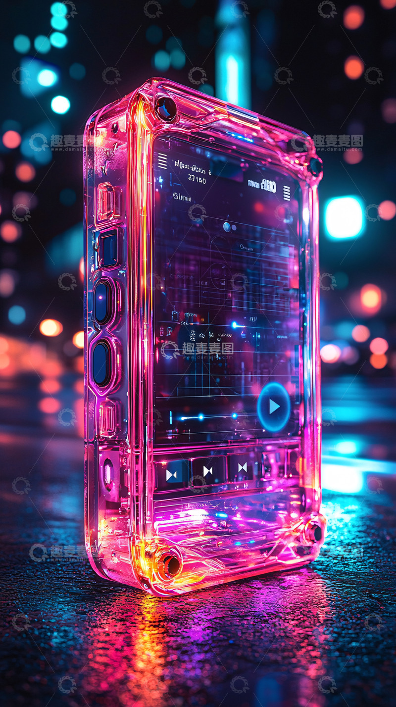高清大图下载【趣麦麦图】炫酷透明科技感手机