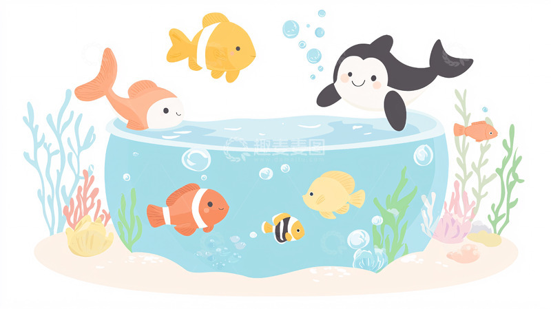 高清大图下载【趣麦麦图】卡通海洋动物