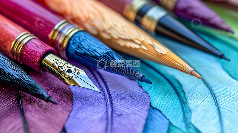 高清大图下载【趣麦麦图】彩色笔尖特写