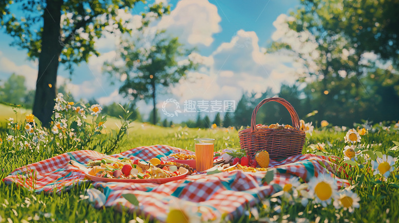 高清大图下载【趣麦麦图】阳光下的野餐