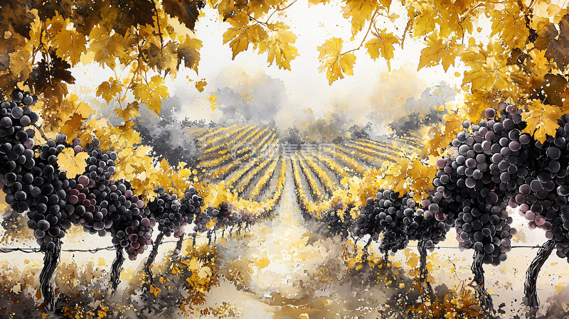 高清大图下载【趣麦麦图】秋日葡萄园风景