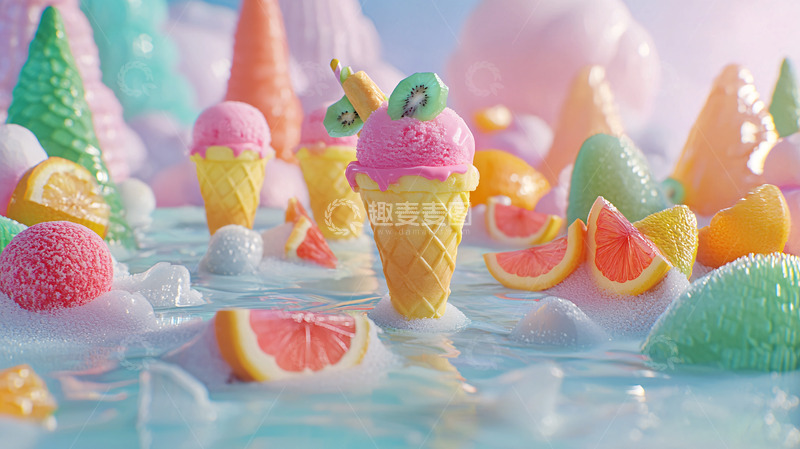 高清大图下载【趣麦麦图】梦幻冰淇淋