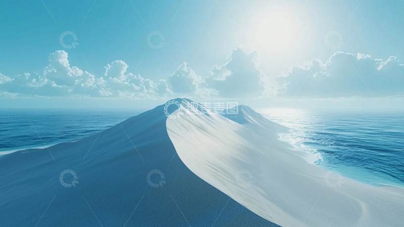 高清大图下载【趣麦麦图】沙丘与海洋的梦幻景象