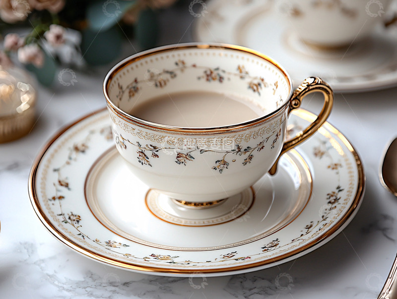 高清大图下载【趣麦麦图】精致瓷器中的奶茶
