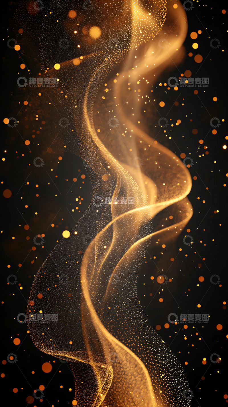 高清大图下载【趣麦麦图】金色光芒在黑暗中舞动