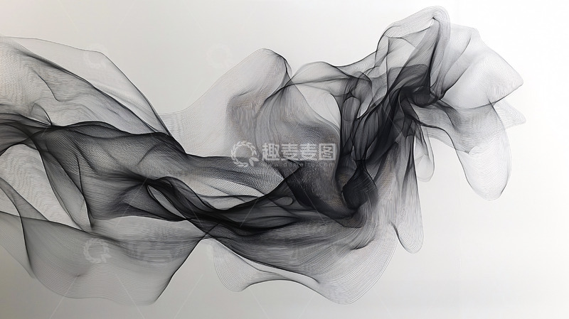 高清大图下载【趣麦麦图】黑色轻纱飘逸