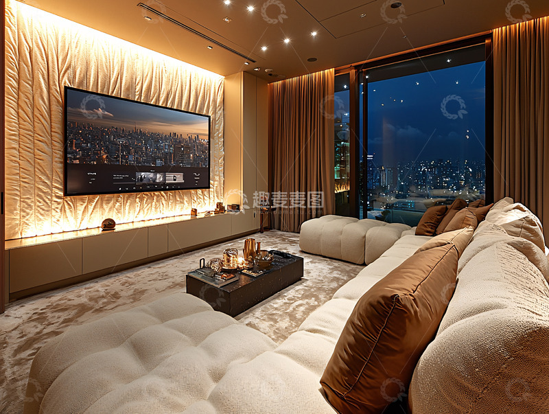 高清大图下载【趣麦麦图】现代奢华影音室