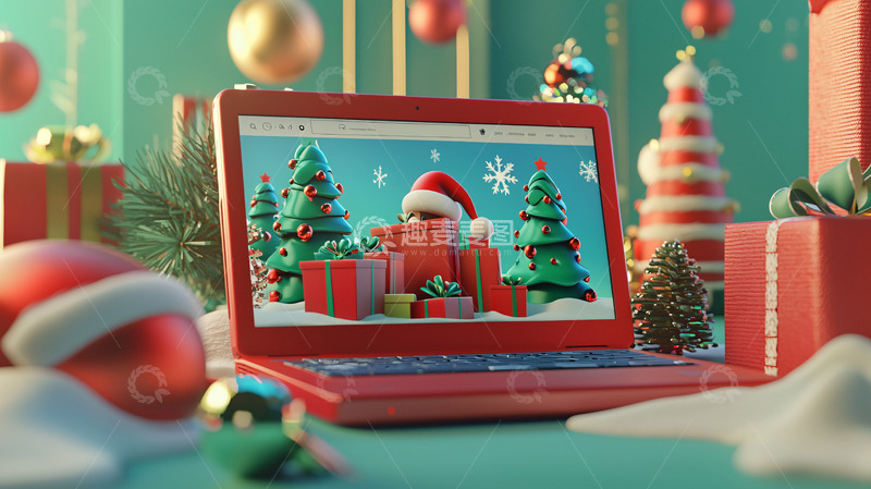 高清大图下载【趣麦麦图】圣诞节网购