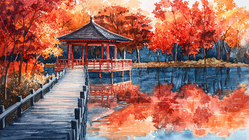 高清大图下载【趣麦麦图】秋日红叶