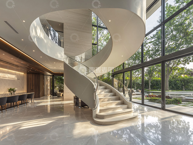 高清大图下载【趣麦麦图】现代简约旋转楼梯