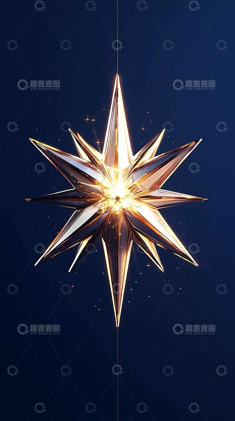 高清大图下载【趣麦麦图】金色八角星