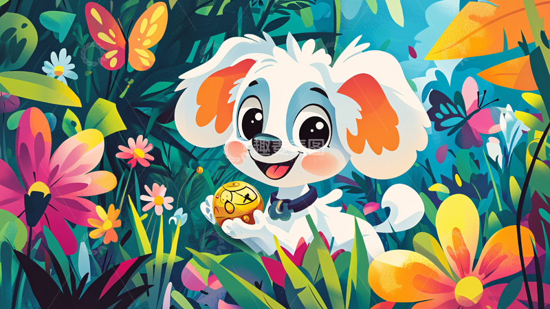 高清大图下载【趣麦麦图】卡通小狗