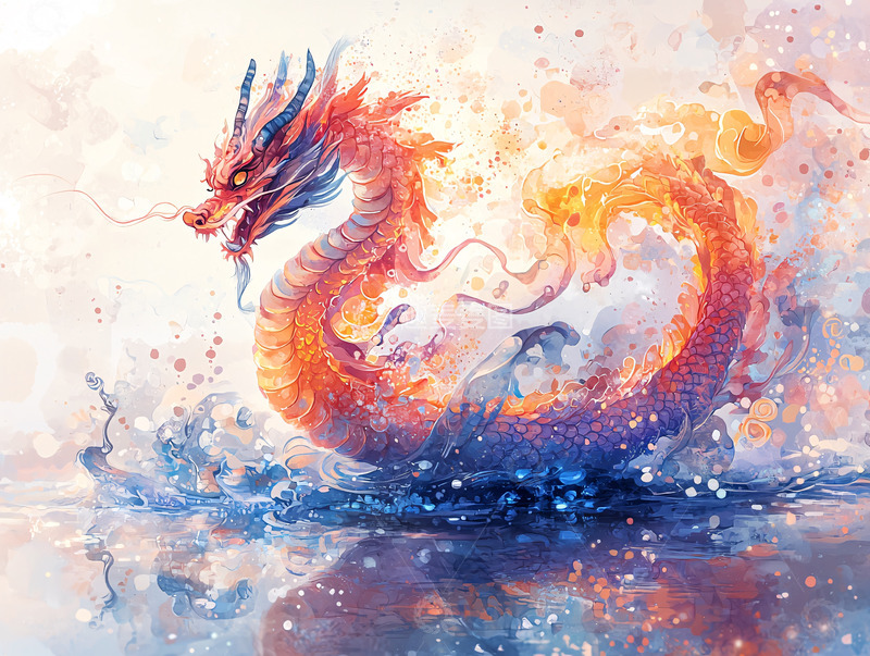 高清大图下载【趣麦麦图】水墨风格龙图