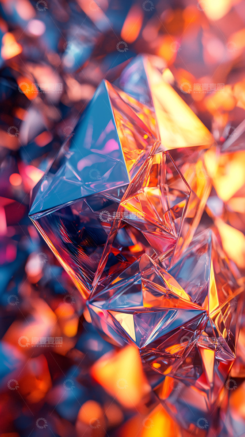 高清大图下载【趣麦麦图】多面体宝石晶体特写