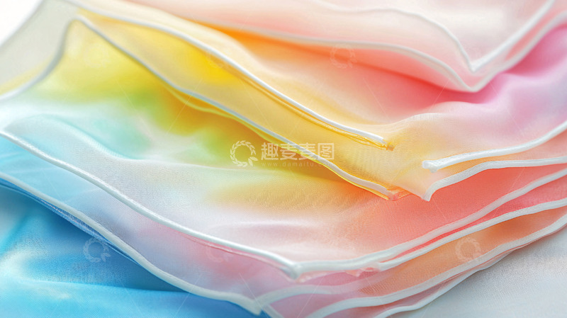 高清大图下载【趣麦麦图】彩虹渐变色丝巾