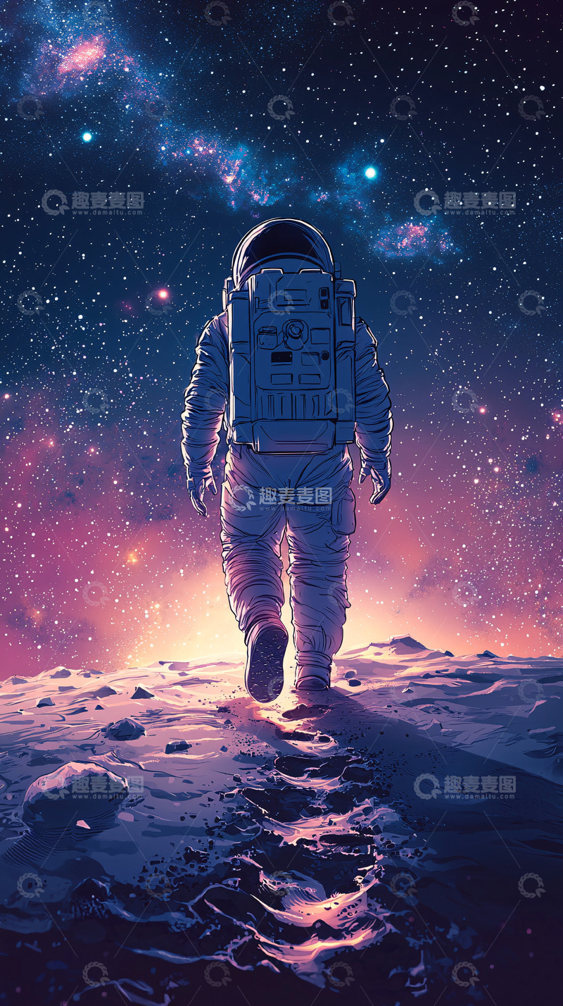 高清大图下载【趣麦麦图】太空漫步宇航员