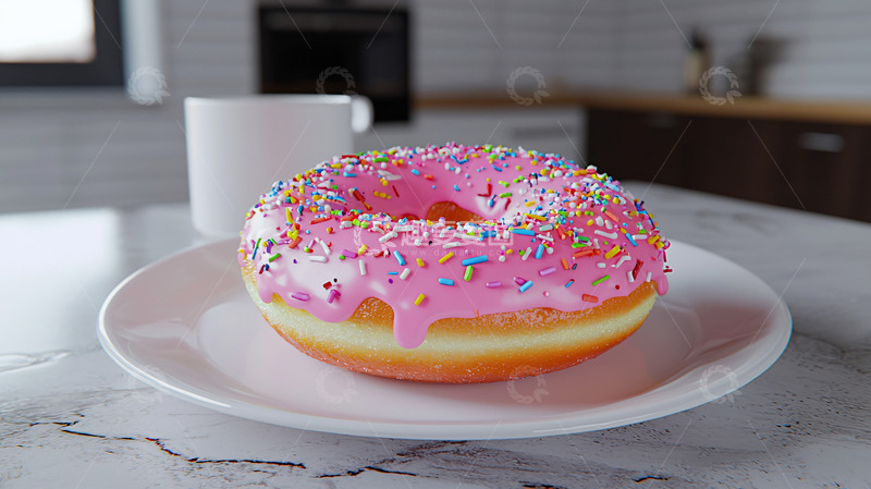 高清大图下载【趣麦麦图】粉色甜甜圈