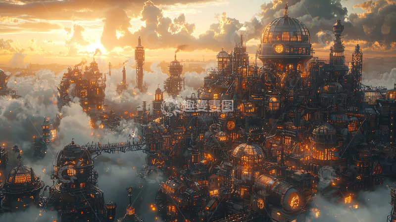 高清大图下载【趣麦麦图】云端之城