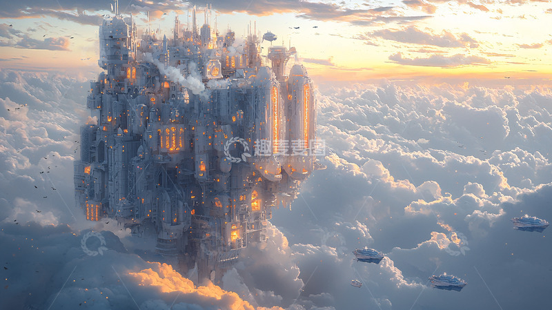 高清大图下载【趣麦麦图】云端之城