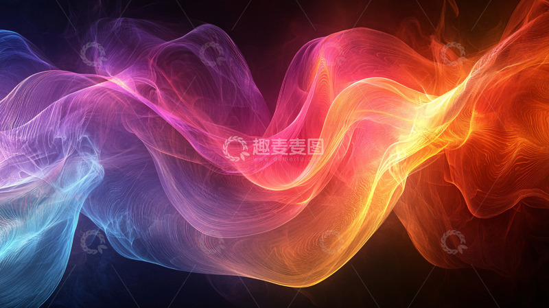 高清大图下载【趣麦麦图】彩色光线流动抽象背景