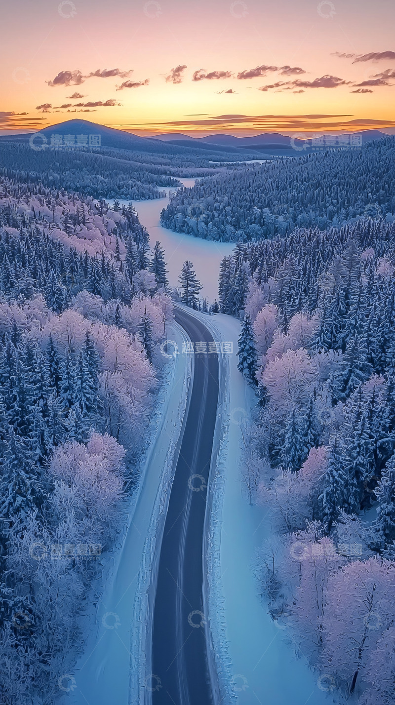 高清大图下载【趣麦麦图】雪后公路