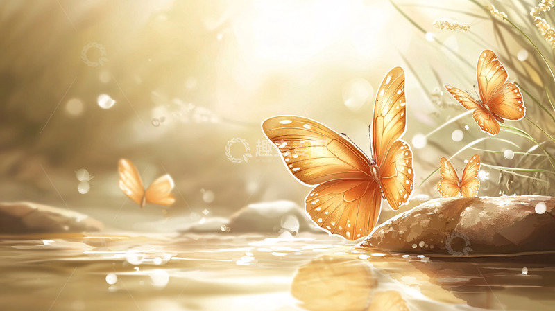 高清大图下载【趣麦麦图】金色蝴蝶