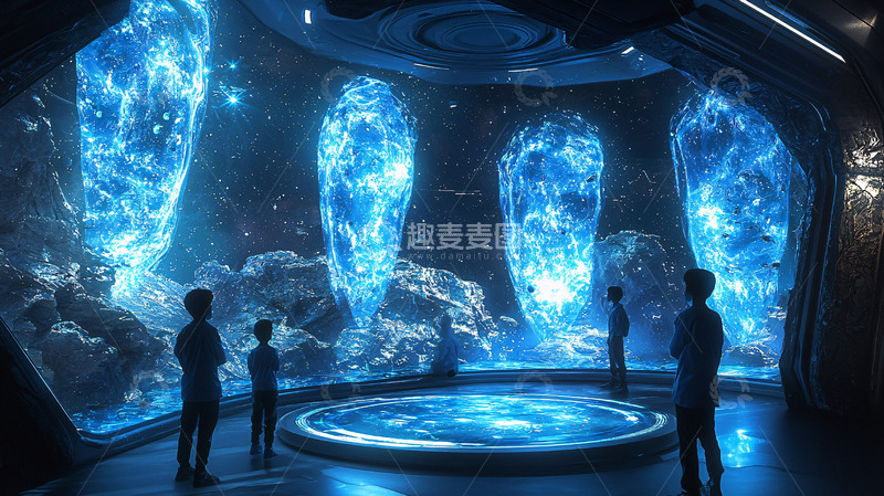 高清大图下载【趣麦麦图】蓝色能量晶体