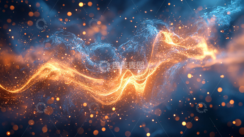 高清大图下载【趣麦麦图】蓝色火焰能量流