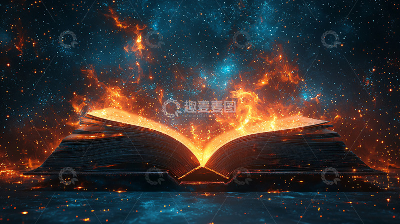 高清大图下载【趣麦麦图】燃烧的书籍