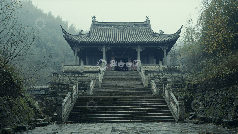 高清大图下载【趣麦麦图】古色古香的深山古寺
