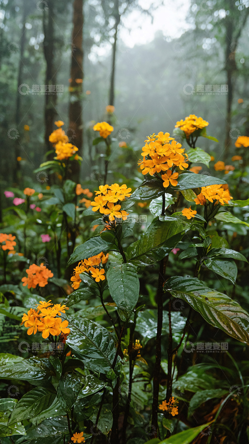 高清大图下载【趣麦麦图】森林里的黄色小花