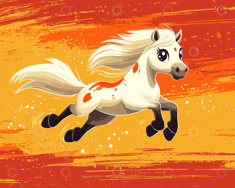 高清大图下载【趣麦麦图】奔跑的小马