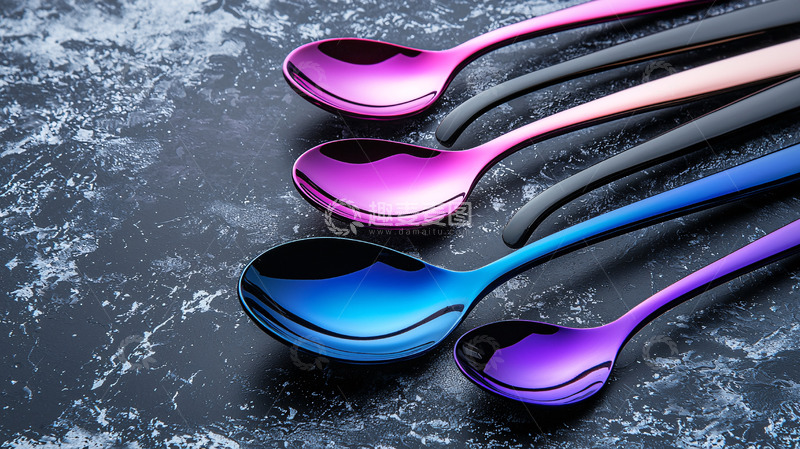 高清大图下载【趣麦麦图】彩色金属勺子