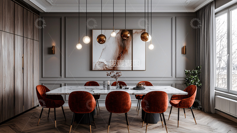 高清大图下载【趣麦麦图】现代轻奢餐厅设计