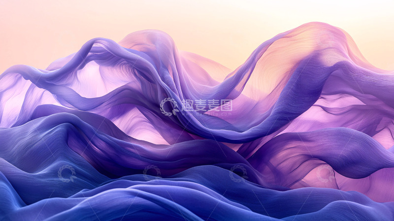 高清大图下载【趣麦麦图】飘逸梦幻紫色丝绸布料