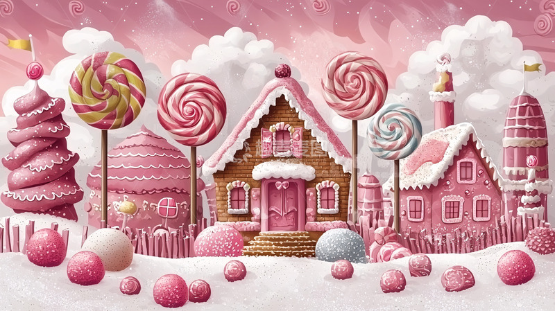 高清大图下载【趣麦麦图】粉色糖果屋