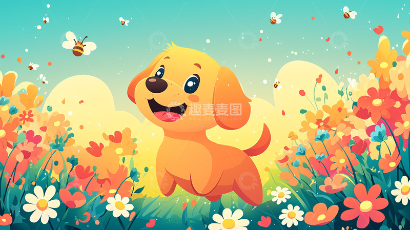 高清大图下载【趣麦麦图】卡通小狗