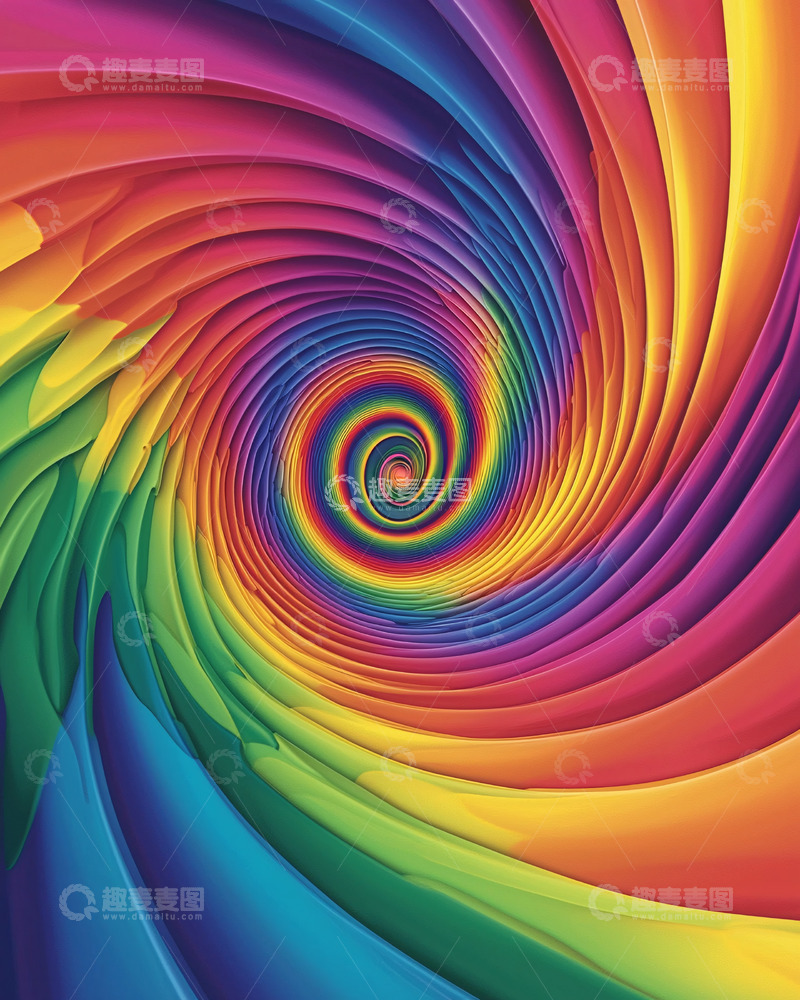 高清大图下载【趣麦麦图】彩虹漩涡
