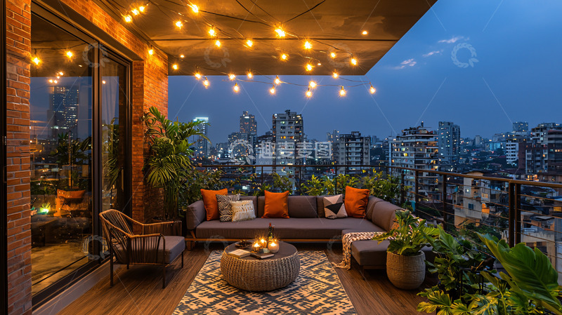 高清大图下载【趣麦麦图】夜景露台