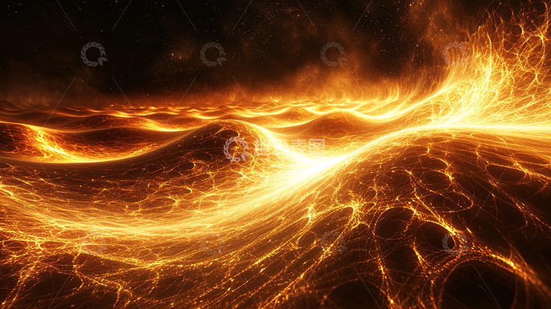 高清大图下载【趣麦麦图】炽热岩浆波涛汹涌