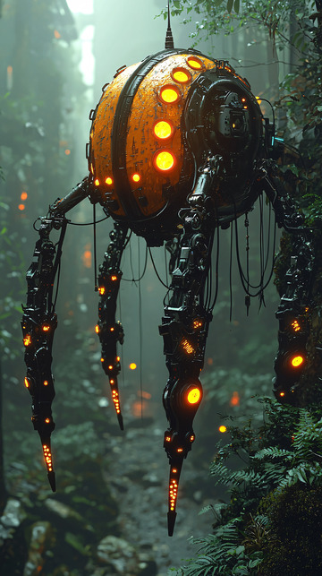 蒸汽朋克风格机械蜘蛛