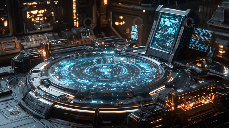高清大图下载【趣麦麦图】科幻未来科技控制台