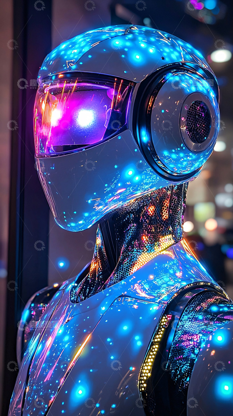 高清大图下载【趣麦麦图】炫酷发光机器人