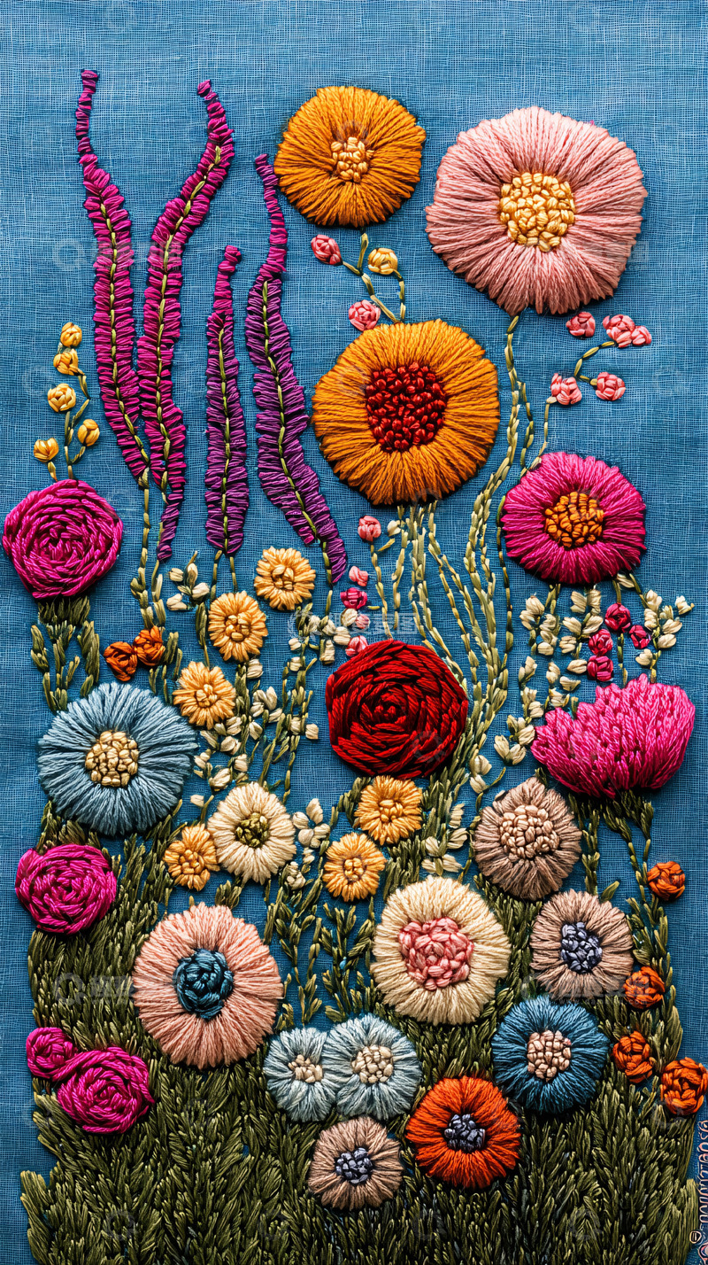 高清大图下载【趣麦麦图】绣花布艺