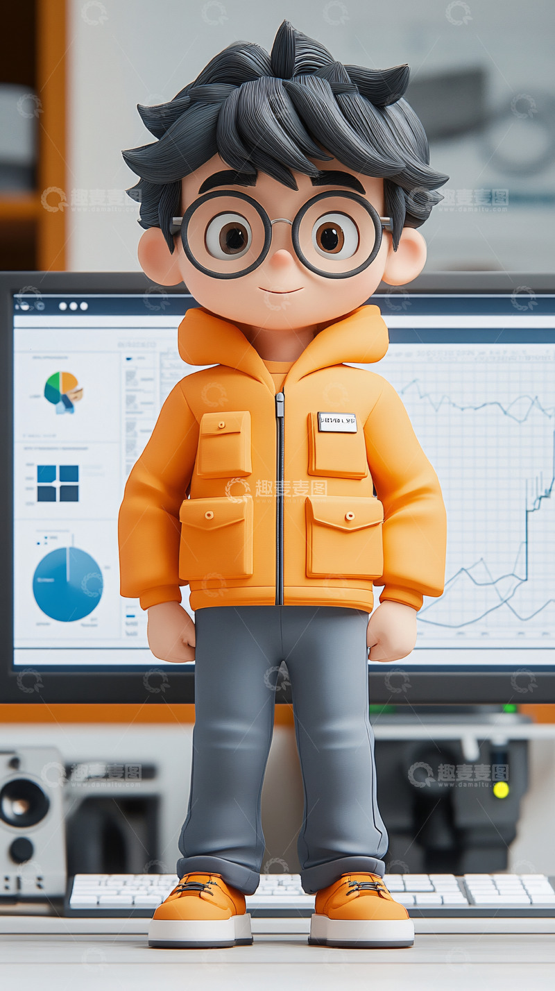 高清大图下载【趣麦麦图】可爱卡通男孩