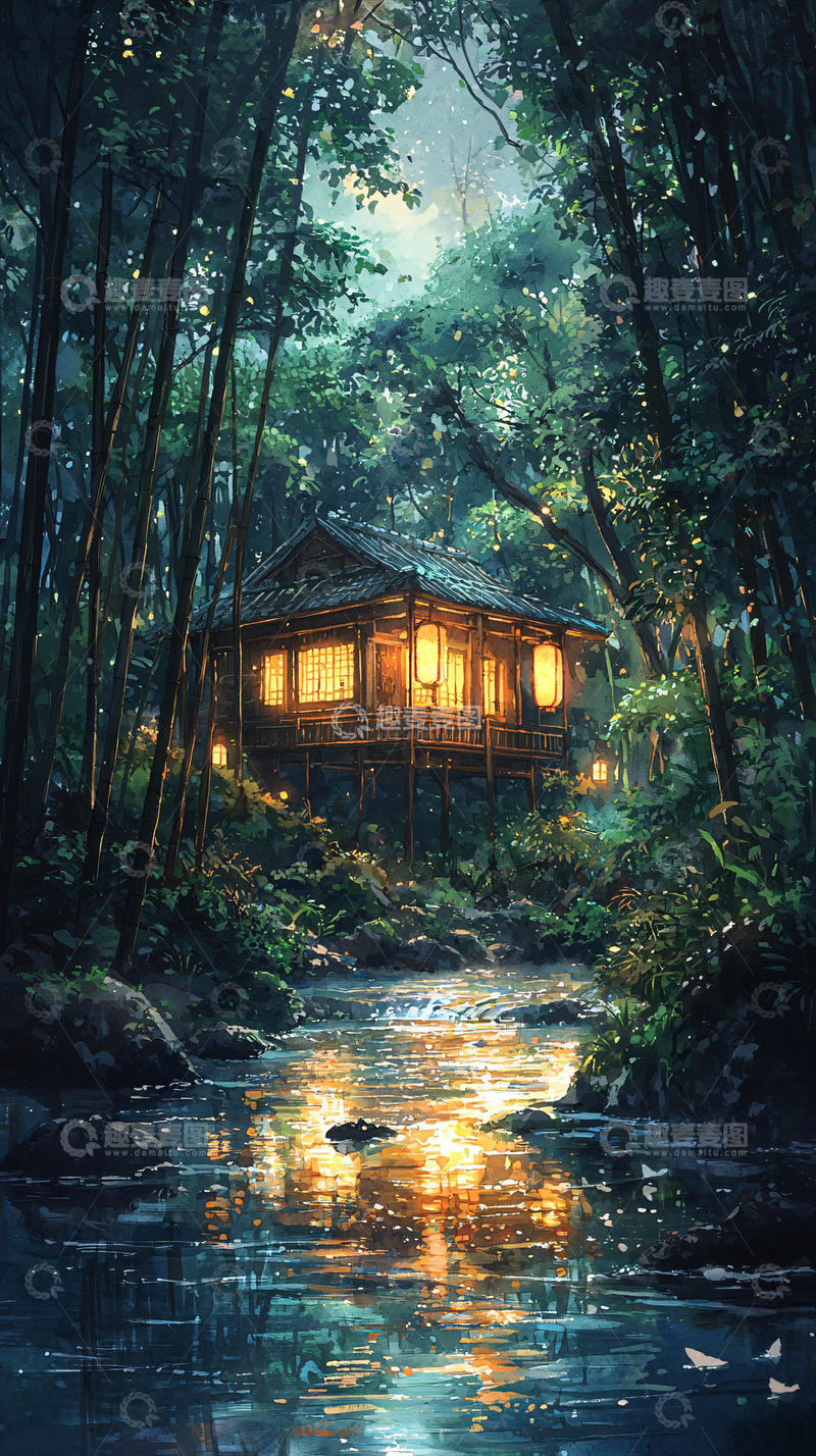 高清大图下载【趣麦麦图】森林小屋