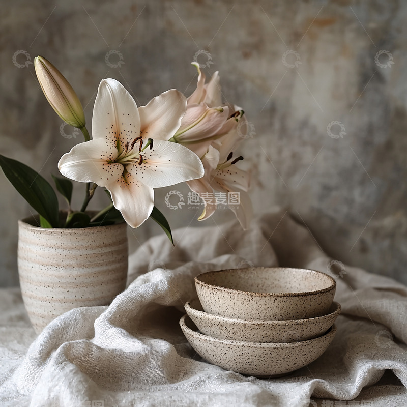 高清大图下载【趣麦麦图】简约风格陶瓷花器