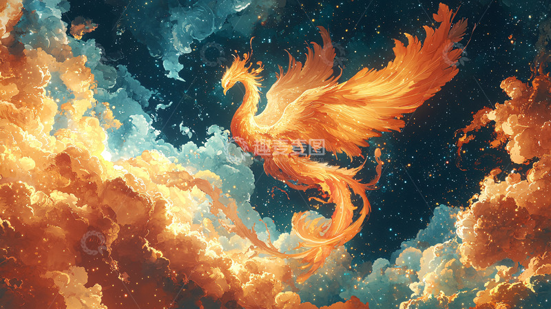 高清大图下载【趣麦麦图】火焰凤凰