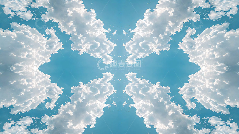 高清大图下载【趣麦麦图】蓝天白云对称图案