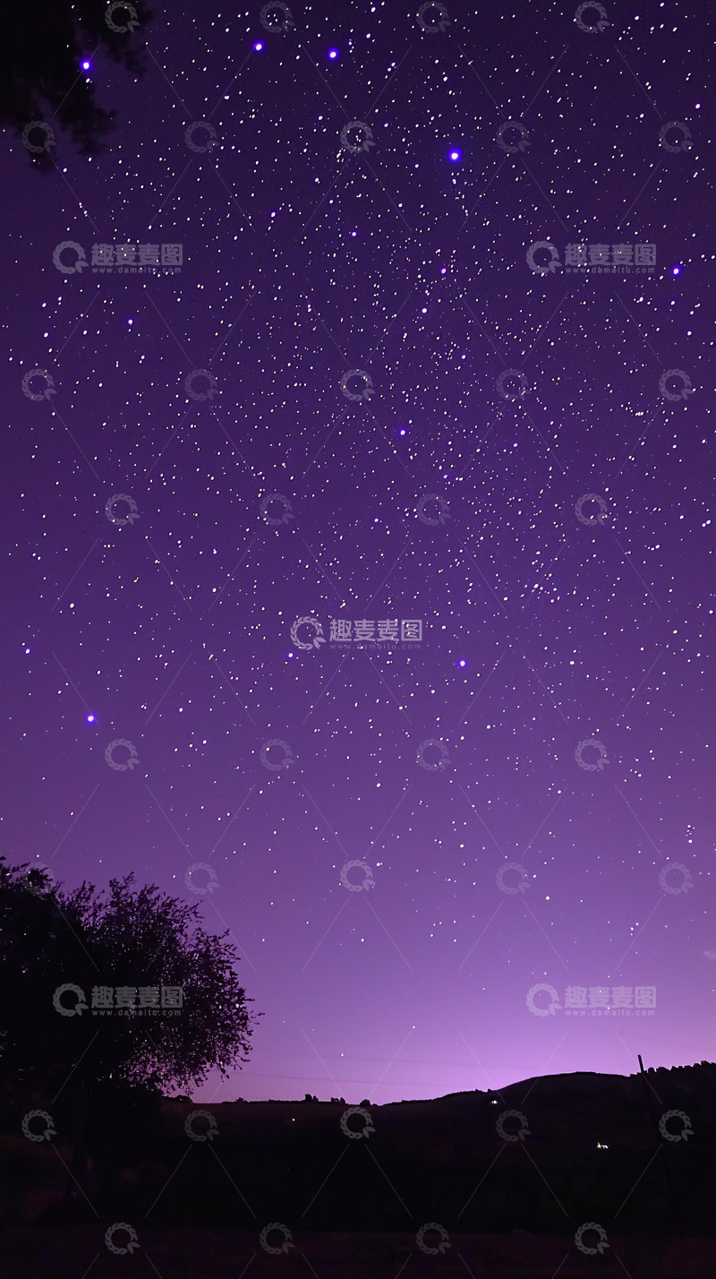 高清大图下载【趣麦麦图】紫色星空